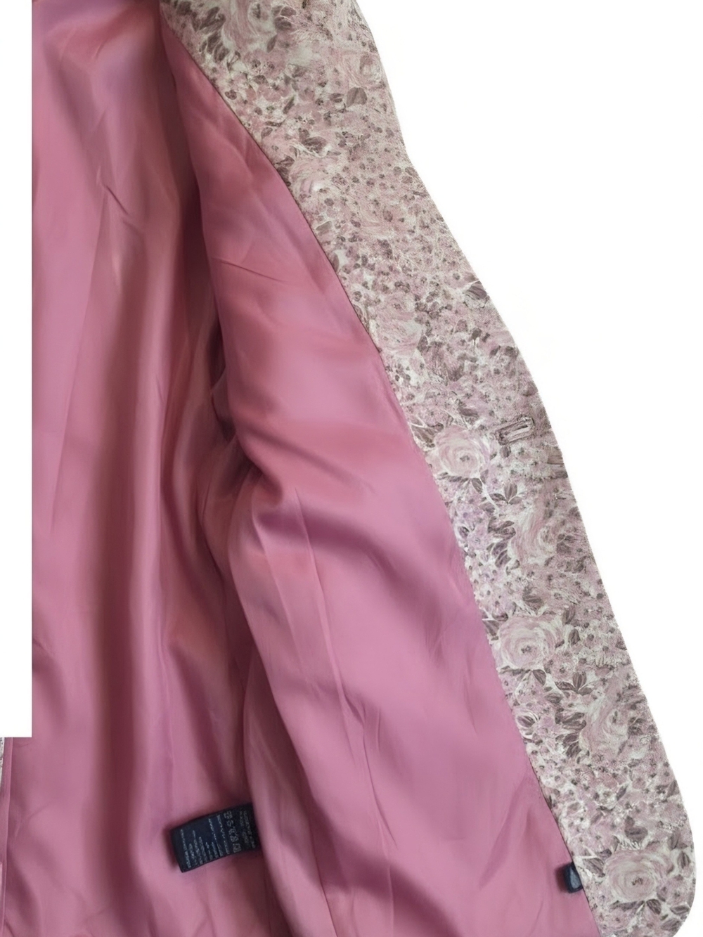 NWT Vintage London Fog Pink Rose Floral Trench Coat Small Classic Cottagecore - Picture 10 of 16
